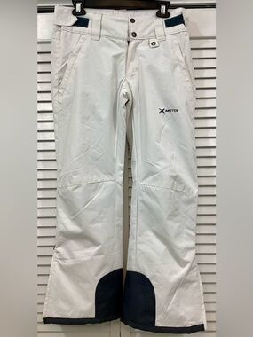 Arctix White Insulated Ski Pants Black Ankle Scuff Guards Waterproof S
